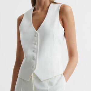 Reiss Taite Tuxedo White Waistcoat